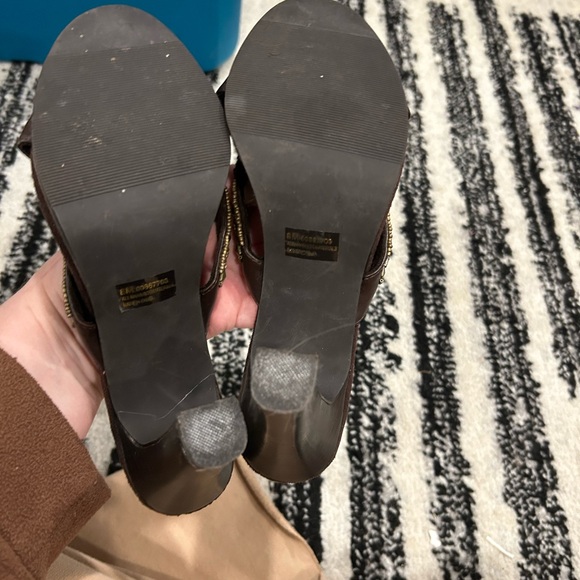 Nomi Dark Brown Beaded Heels - Picture 2 of 6